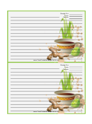 Tea Ginger Green Recipe Card Template