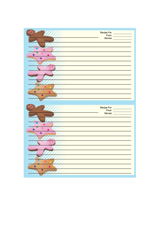 Star Gingerbread Cookies Recipe Card Printable pdf