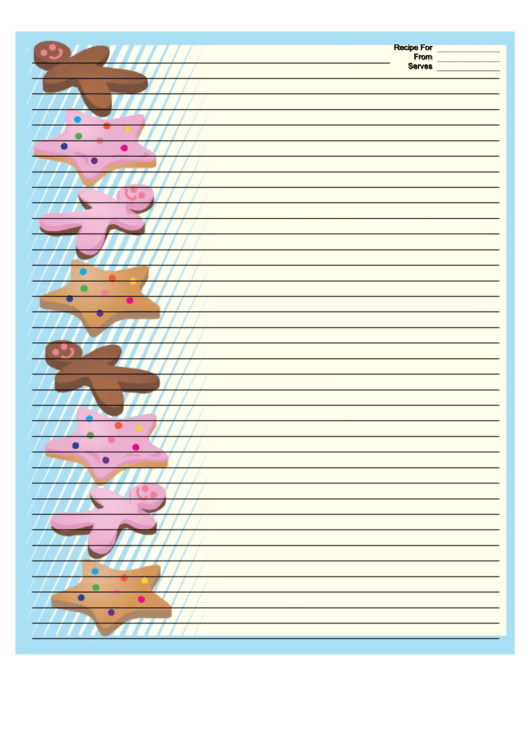 Star Gingerbread Cookies Recipe Card 8x10 Printable pdf