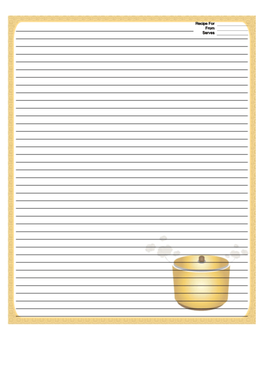 Crockpot Gold Recipe Card 8x10 Printable pdf