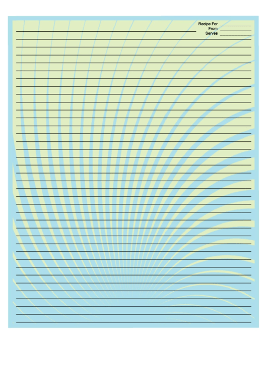 Blue Green Spiral Recipe Card 8x10 Printable pdf
