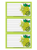 Grapes Citrus Green Recipe Card Template