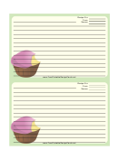Cupcake Green Recipe Card
