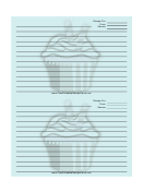 Blue Cupcake Recipe Card