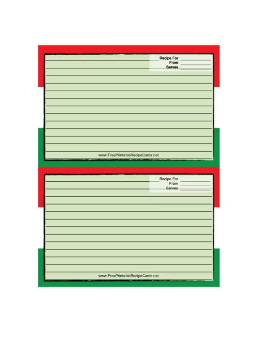 Italian Flag Recipe Card Printable pdf
