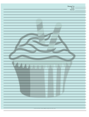 Blue Cupcake Recipe Card 8x10