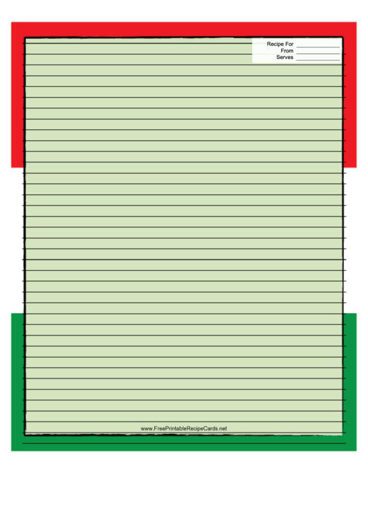 Italian Flag Recipe Card 8x10 Printable pdf