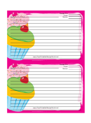 Cupcakes Pink Recipe Card Template