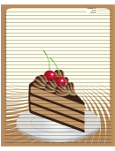 Chocolate Layer Cake Brown Recipe Card 8x10