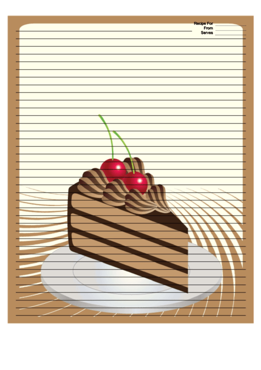 Chocolate Layer Cake Brown Recipe Card 8x10 Printable pdf