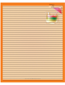Orange Cocktail Umbrella Recipe Card 8x10