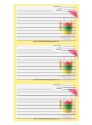 Rainbow Cocktail Yellow Recipe Card Template