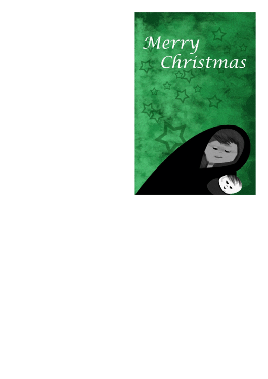 Mother And Child Christmas Card Template Printable pdf