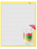 Rainbow Cocktail Yellow Recipe Card 8x10