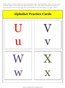 U To X Alphabet Practice Card Template