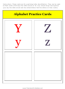 Y & Z Alphabet Practice Card Template