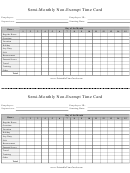 Semi Monthly Non Exempt Time Card Template