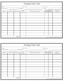 Training Time Card Template