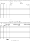 Community Service Time Card Template