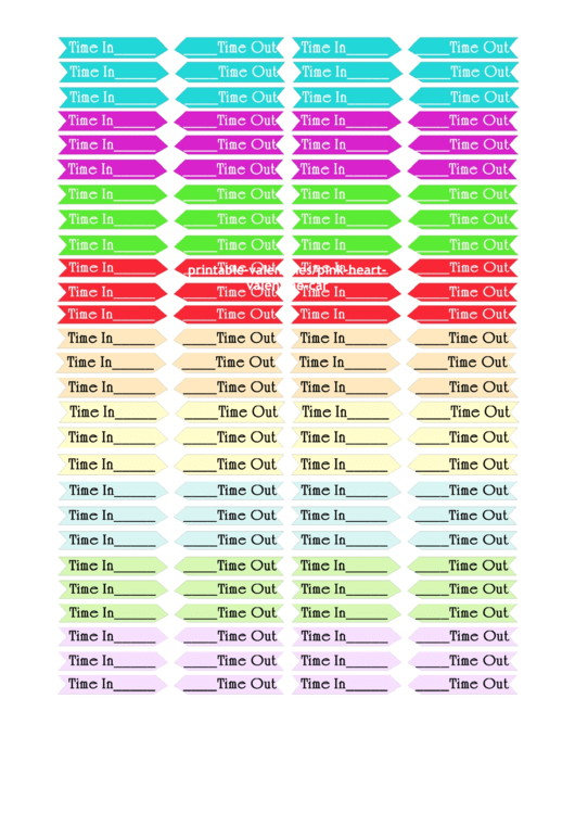 Time Card Template Printable pdf