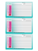 Pink Cocktail Turquoise Recipe Card Template