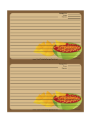Brown Chips Salsa Recipe Card Template