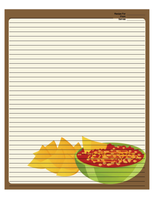 Brown Chips Salsa Recipe Card 8x10 Printable pdf