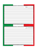 Mexican Flag White Recipe Card Template