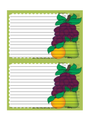 Pear Orange Grapes Green Recipe Card