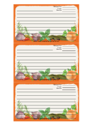 Herbs Orange Recipe Card Template