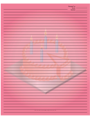 Pink Birthday Cake Recipe Card 8x10