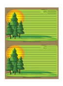 Pine Trees Brown Recipe Card