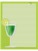 Colorful Green Cocktail Recipe Card 8x10