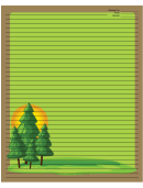 Pine Trees Brown Recipe Card 8x10