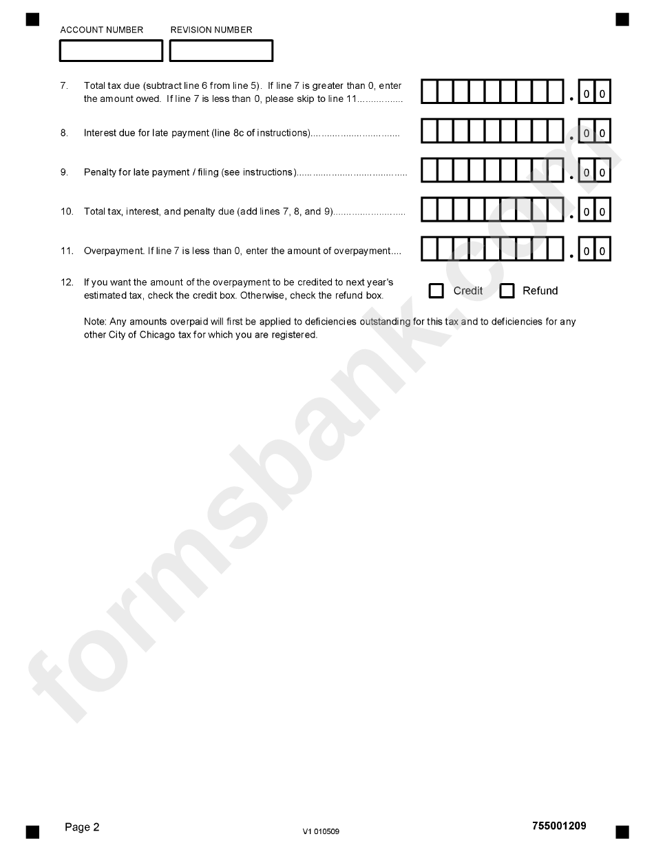 Personal Property Lease/rental Transaction Tax - 7550 Form - City Of Chicago Department Of Revenue