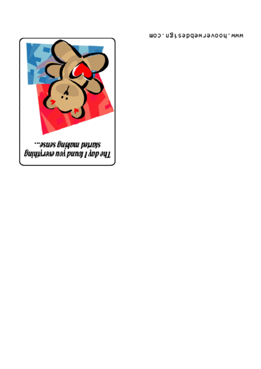 Teddy Bear Valentine Greeting Card Template Printable pdf