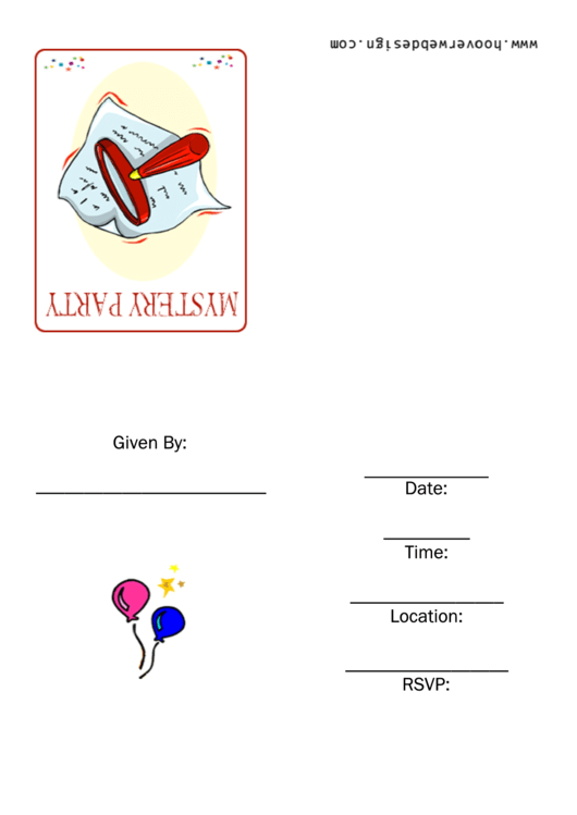 Mystery Party Invitations Template Printable pdf