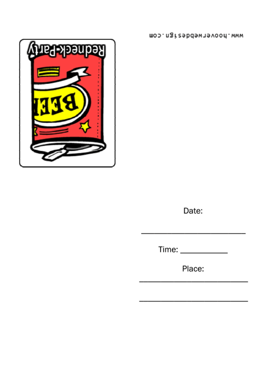 Redneck Beer Party Invitation Template Printable pdf
