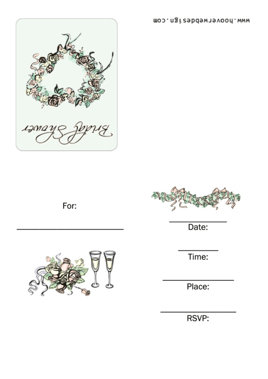 Bridal Shower Invitations Template Printable pdf