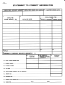 Form Uce-120-c - Statement To Correct Information - 1994