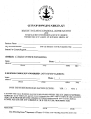 Request To Close Occupational License Account And Notification Of Business Activity Ceasing Within The City Limits Of Bowling Green, Ky