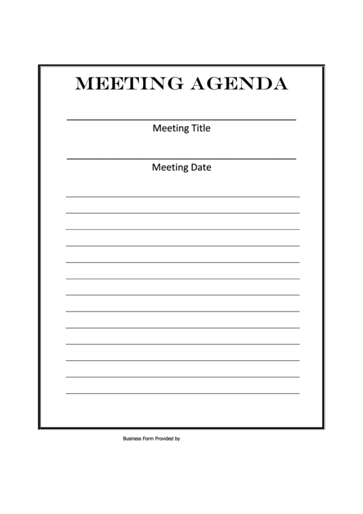 Meeting Agenda Template Printable pdf
