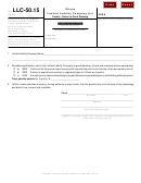 Form Llc-50.15 - Limited Liability Company Act Penalty - Return To Good Standing