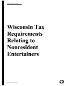 Publication 508 - Tax Requirements Relating To Nonresident Entertainers - Department Of Revenue Printable pdf