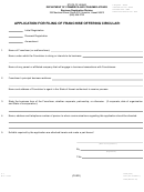 Form F-1 - Application For Filing Of Franchise Offering Circular - Department Of Commerce And Consumer Affairs Printable pdf
