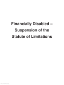 Form Ftb 1564 - Financially Disabled - Suspension Of The Statute Of Limitations