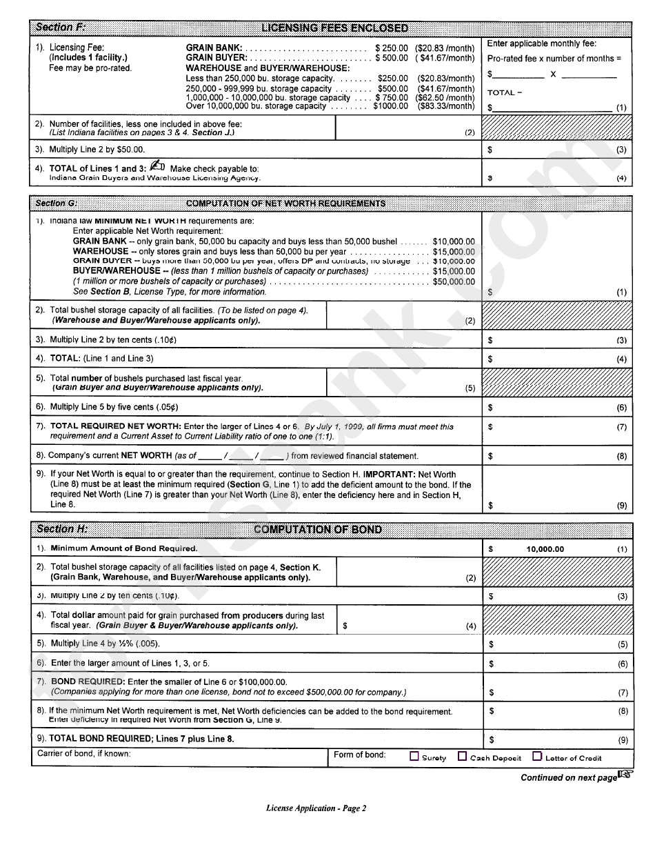 State Form 20313 - License Application
