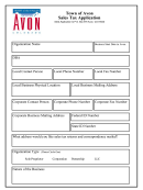 Sales Tax Application Form - Town Of Avon