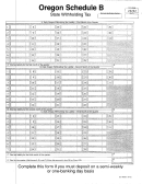 Oregon Schedule B - State Wuthholding Tax Printable pdf