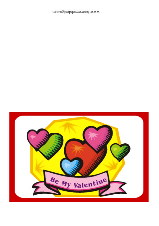 Be My Valentine Greeting Card Template Printable pdf